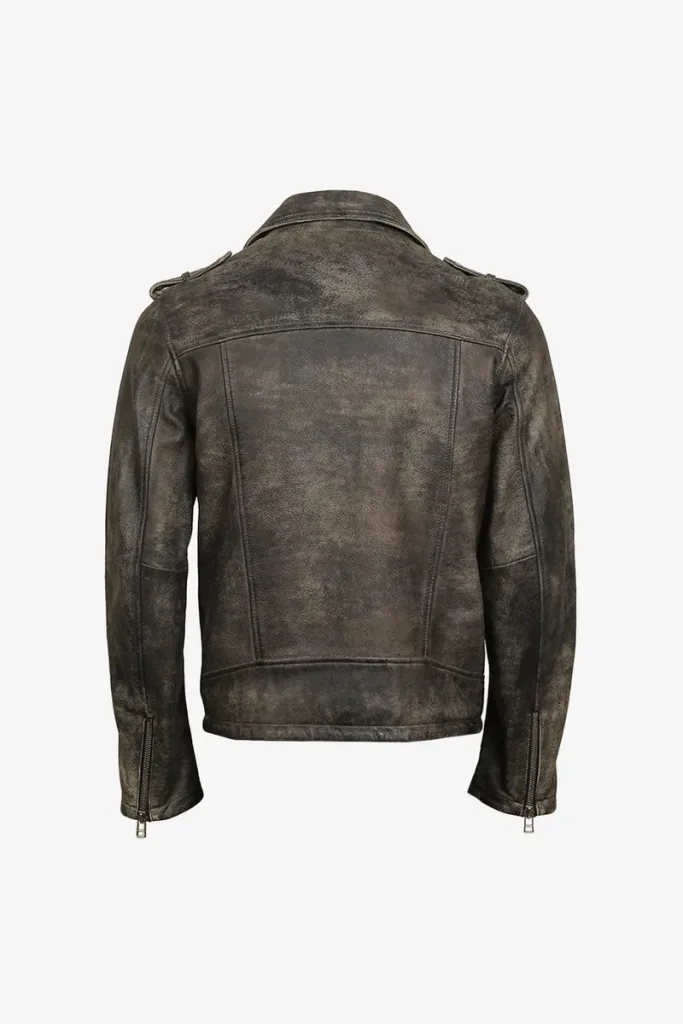 Aldgate Distressed Biker Jacket – Distressed Brown – view 2