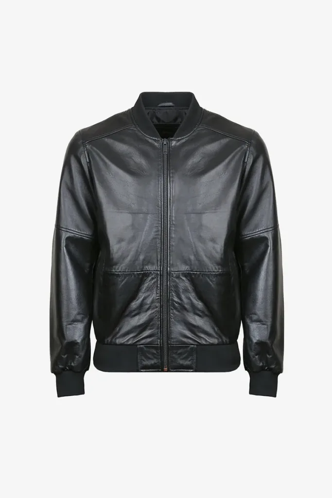 Archway Ribbed Bomber Jacket – Black – view 1