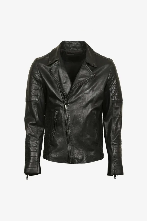 Bayswater Quilted Biker Jacket – Black – view 1