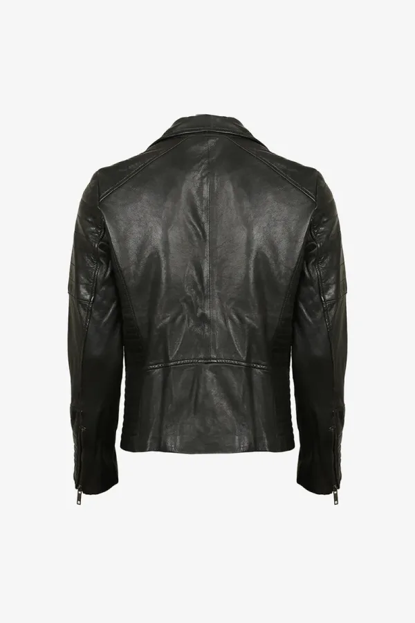 Bayswater Quilted Biker Jacket – Black – view 2