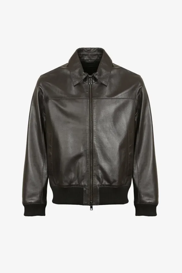 Bow Bomber Jacket – Dark Brown – view 1