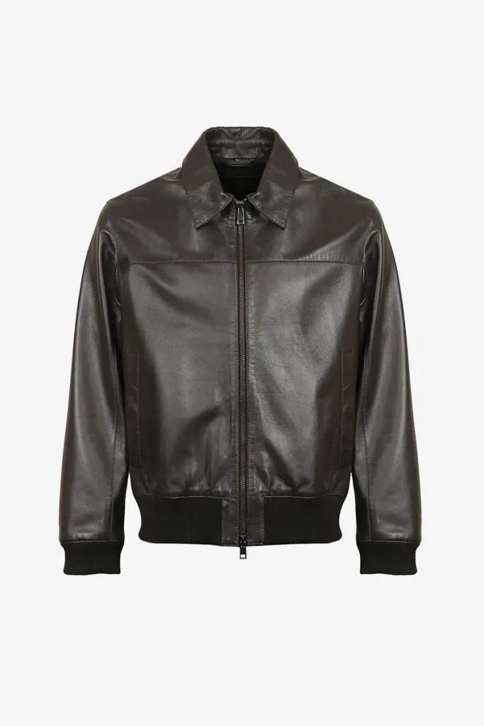 Bow Bomber Jacket – Dark Brown – view 1