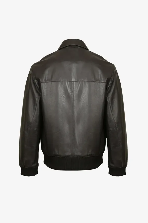 Bow Bomber Jacket – Dark Brown – view 2