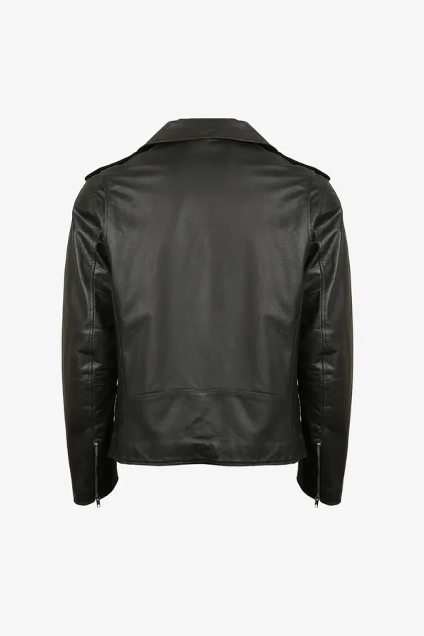 Clapham Belted Biker Jacket – Black – view 2