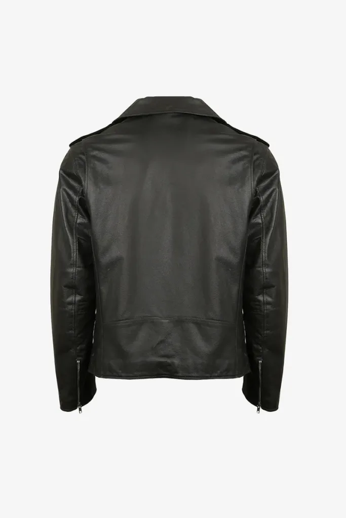 Clapham Belted Biker Jacket – Black – view 2