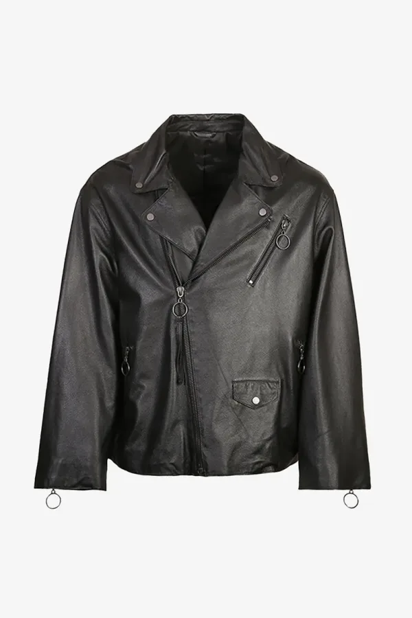Dalston Asymmetric Biker Jacket – Black – view 1