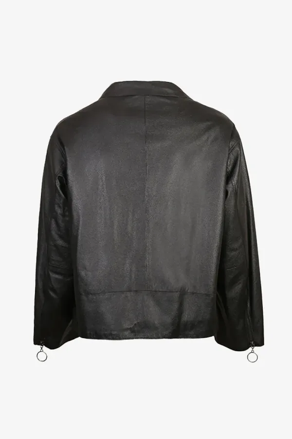 Dalston Asymmetric Biker Jacket – Black – view 2