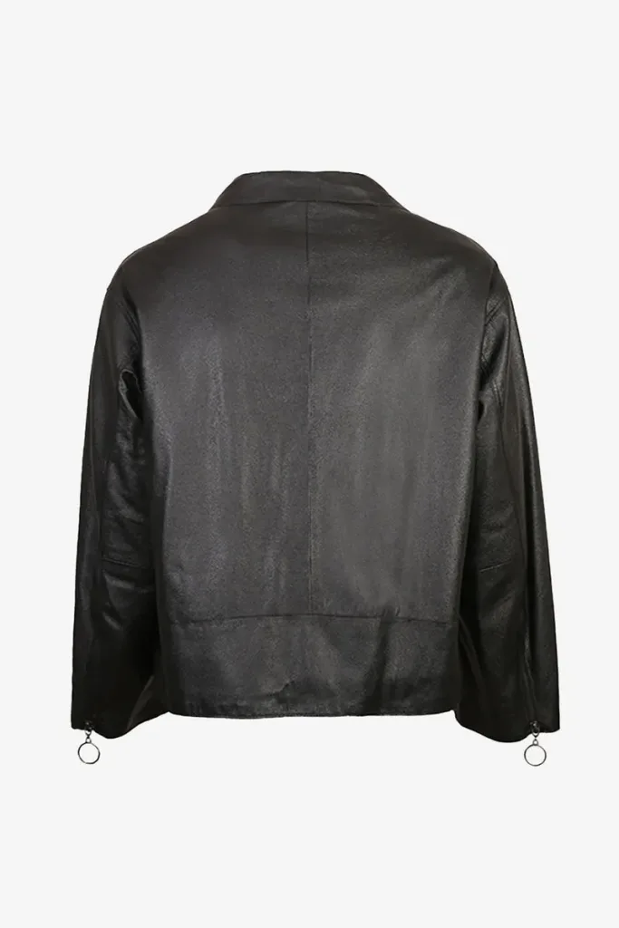 Dalston Asymmetric Biker Jacket – Black – view 2
