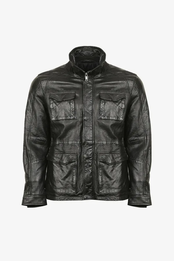 Deptford Field Leather Jacket – Black – view 1