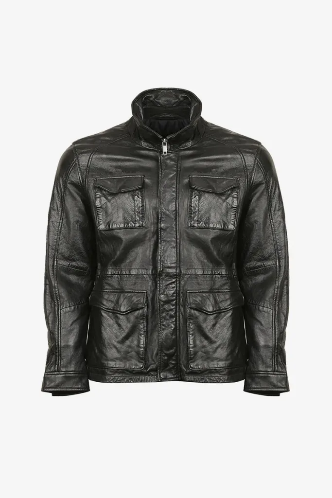 Deptford Field Leather Jacket – Black – view 1
