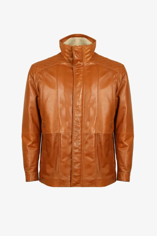 Euston Shearling-Collar Flight Jacket – Cognac – view 1
