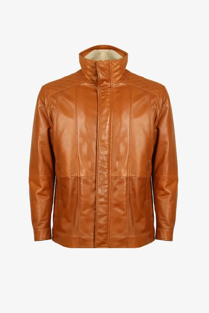 Euston Shearling-Collar Flight Jacket – Cognac – view 1