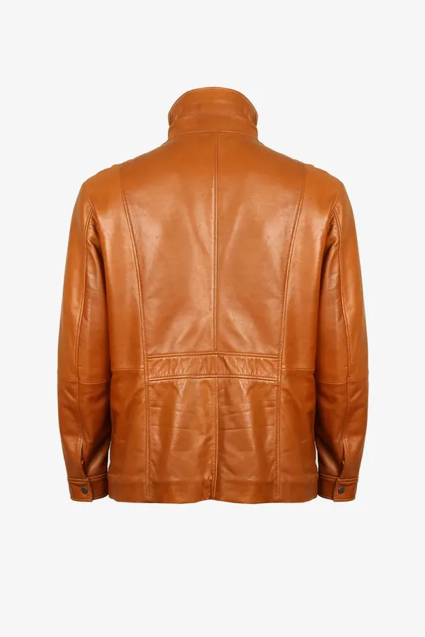 Euston Shearling-Collar Flight Jacket – Cognac – view 2