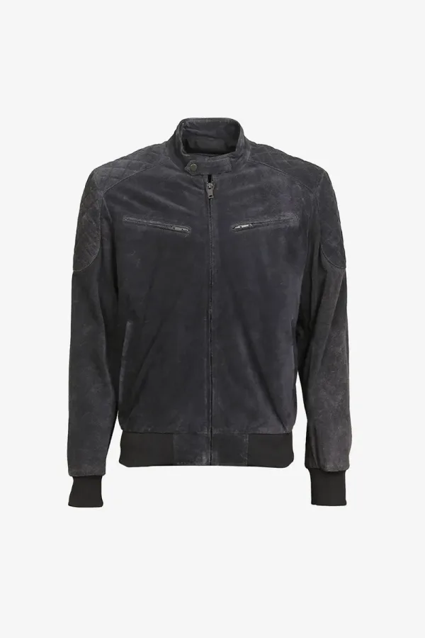 Fitzrovia Quilted Cafe Racer Jacket Black, view 1
