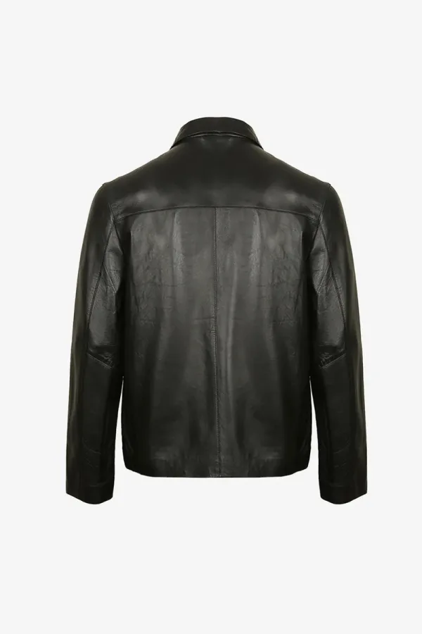 Hackney Wick Leather Jacket – Black – view 2