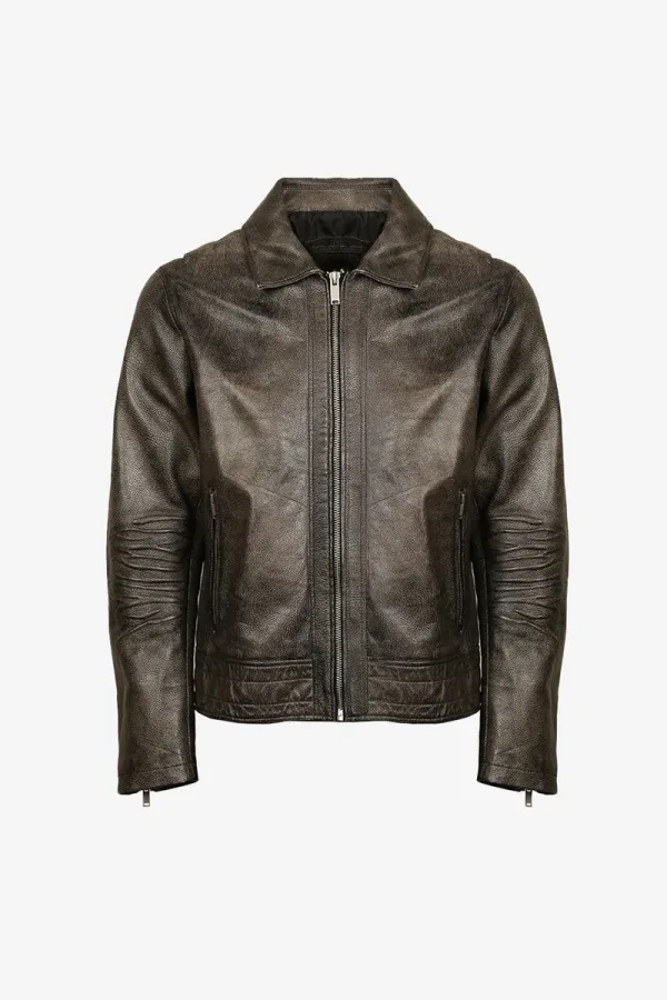 Highgate Cafe Racer Jacket – Distressed Brown – view 1