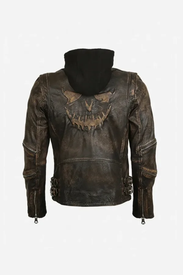 Hoxton Distressed Cafe Racer Jacket – Dark Brown – view 2
