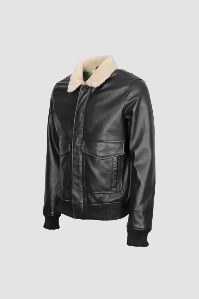 Kensington Fur-Collar Flight Jacket – Black – view 2