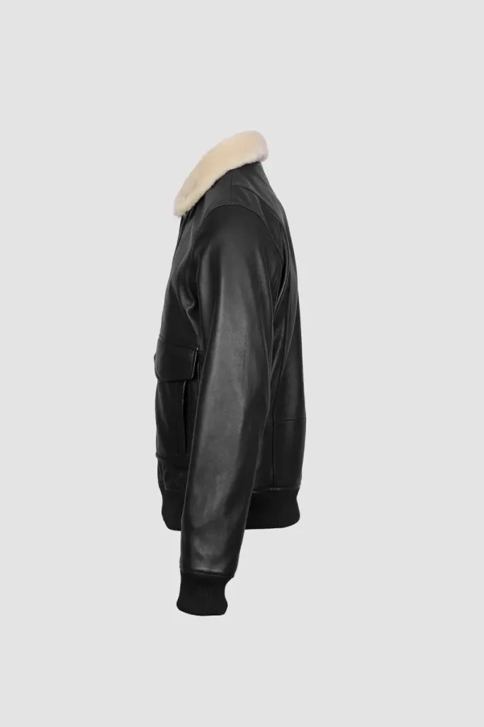 Kensington Fur-Collar Flight Jacket – Black – view 3