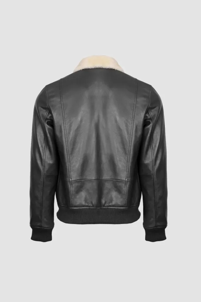 Kensington Fur-Collar Flight Jacket – Black – view 4