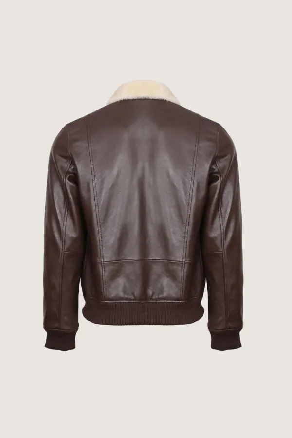 Kensington Fur-Collar Flight Jacket – Chocolate Brown – view 4