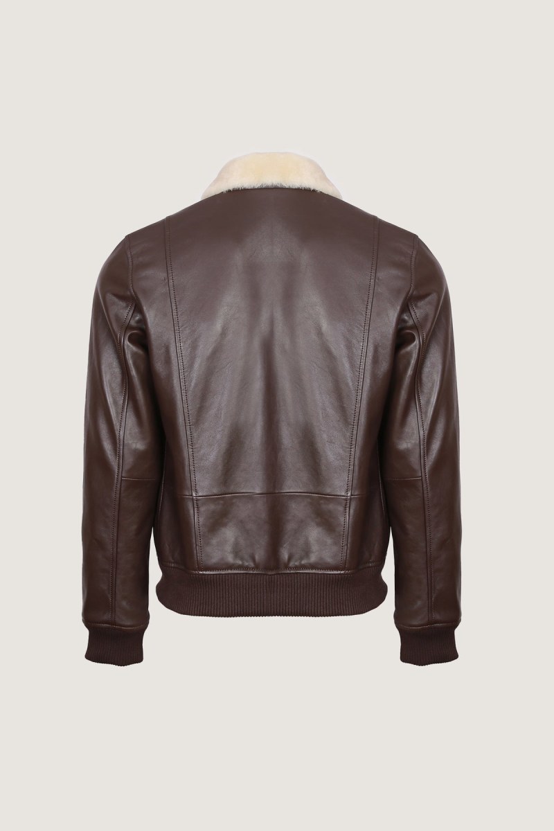 Kensington Fur-Collar Flight Jacket – Chocolate Brown – view 4