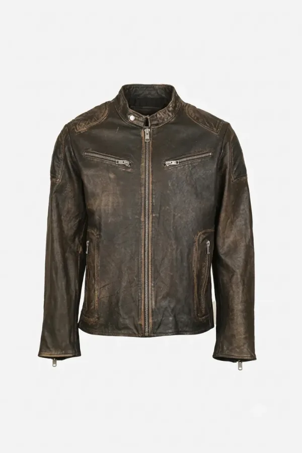Kentish Cafe Racer Jacket – Distressed Brown – view 1