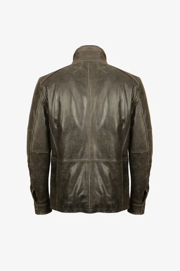 Kew Leather Jacket – Weathered Brown – view 2