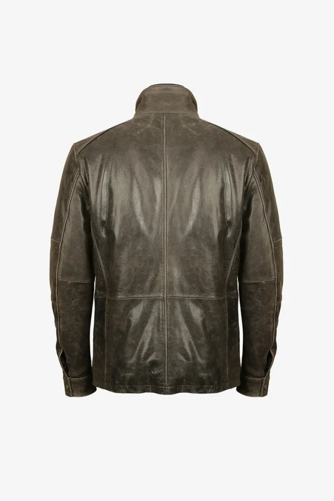 Kew Leather Jacket – Weathered Brown – view 2
