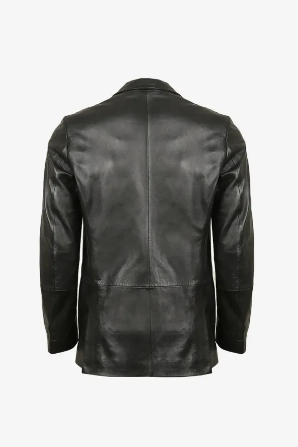 Maida Leather Blazer – Black – view 2