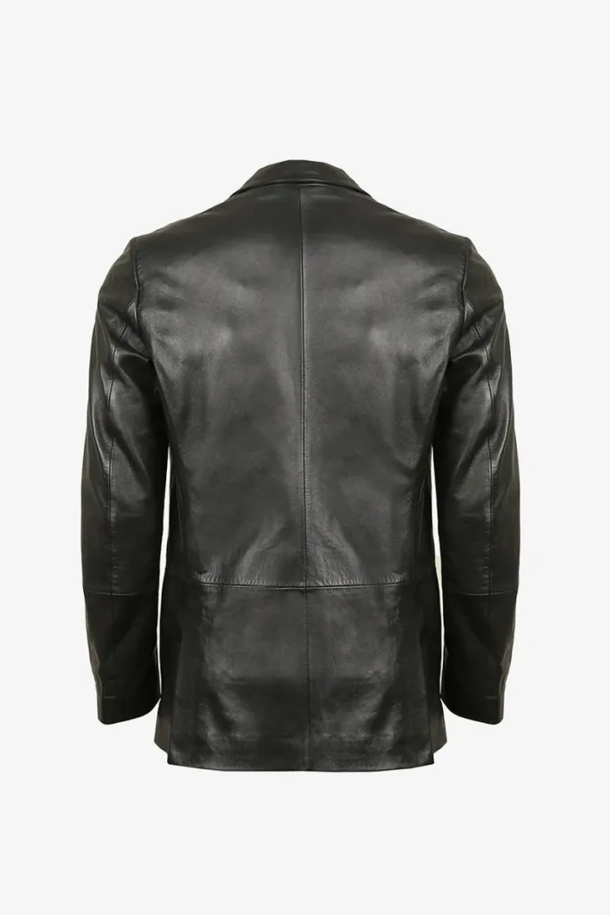 Maida Leather Blazer – Black – view 2