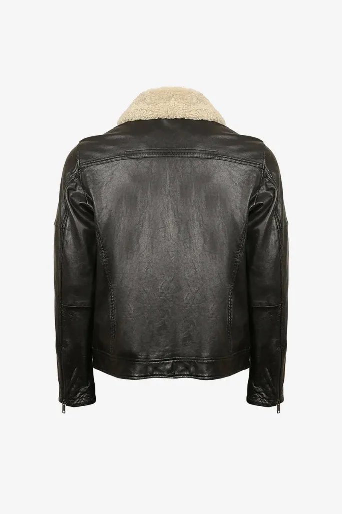Mile End Shearling-Collar Flight Jacket – Black – view 2