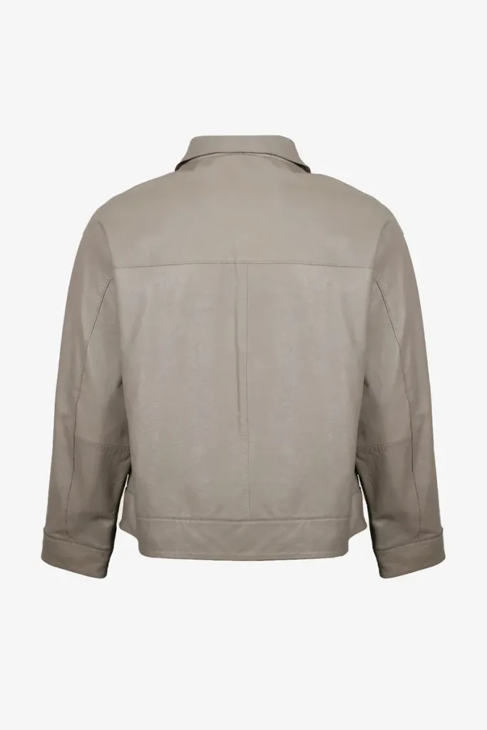Mortlake Utility Leather Jacket – Taupe – view 2