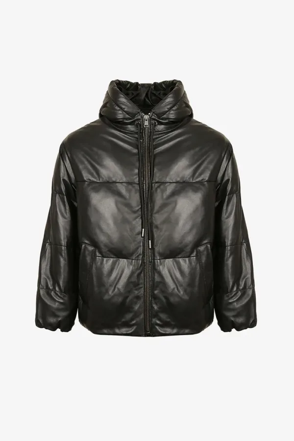 Pimlico Hooded Puffer Jacket – Black – view 1
