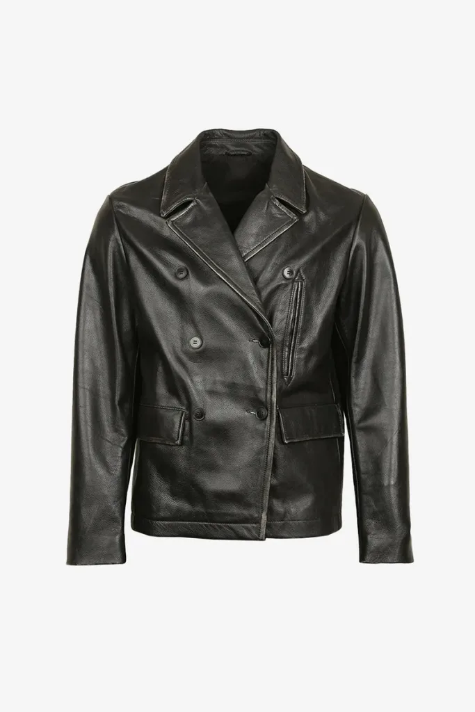 Putney Leather Blazer – Black – view 1