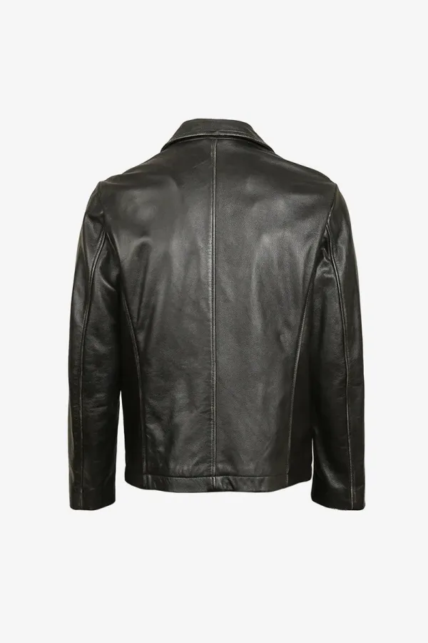 Putney Leather Blazer – Black – view 2
