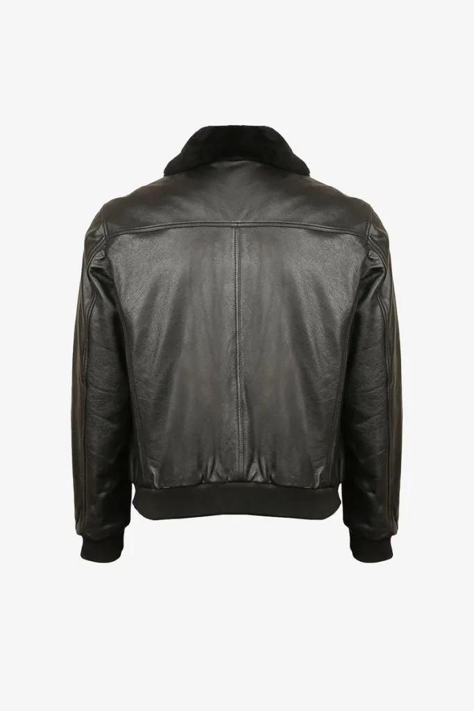 Regent Shearling-Collar Bomber Jacket – Black – view 2