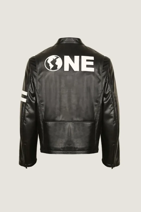 Soho Sheepskin Cafe Racer Jacket – Black – view 4