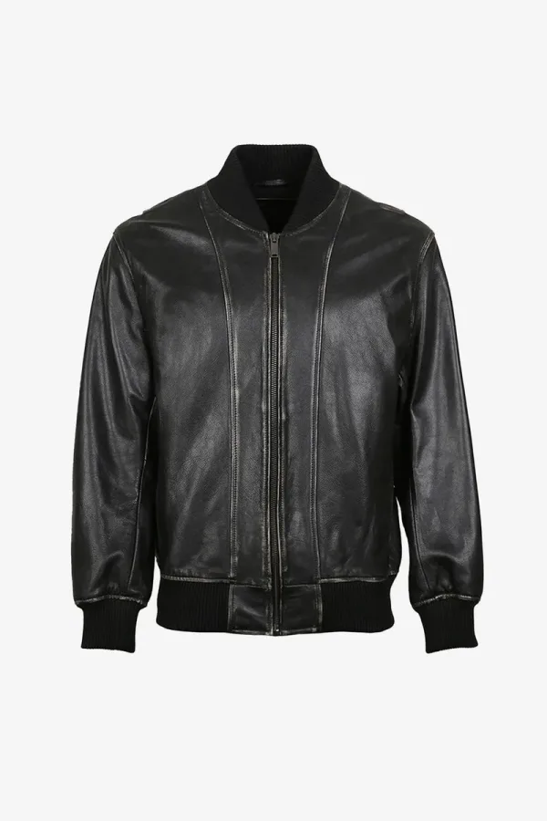 Woolwich Ribbed Bomber Jacket – Black – view 1