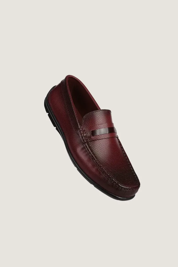 Albemarle Micro-Punch Driving Shoes – Burgundy – view 1