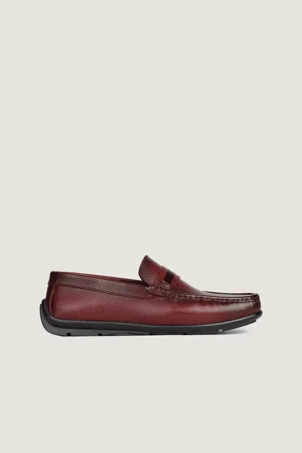 Albemarle Micro-Punch Driving Shoes – Burgundy – view 2