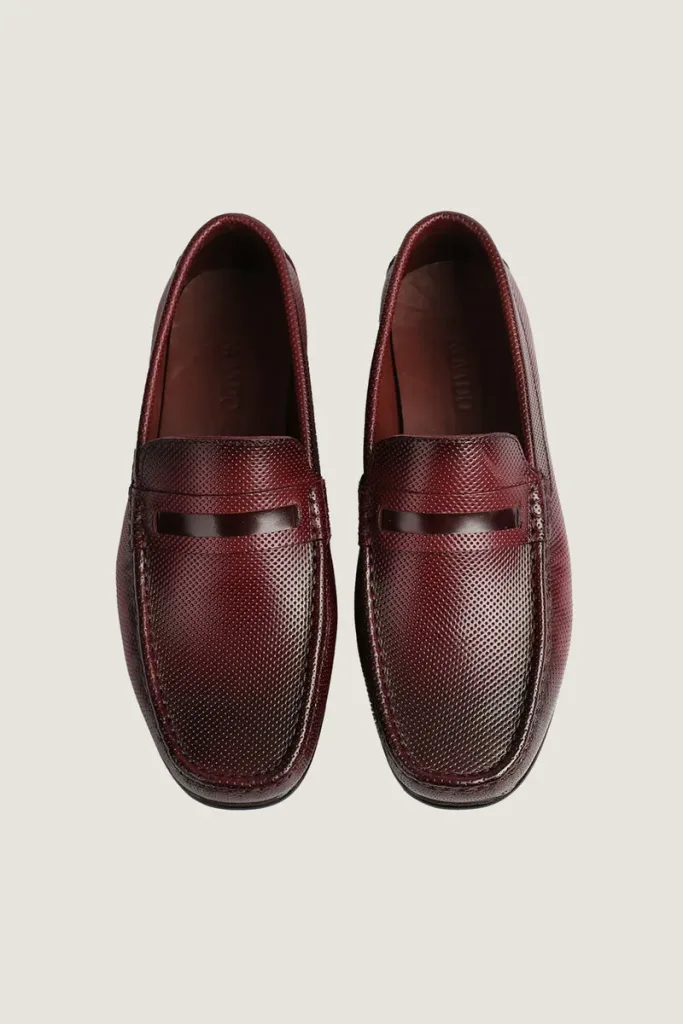 Albemarle Micro-Punch Driving Shoes – Burgundy – view 4