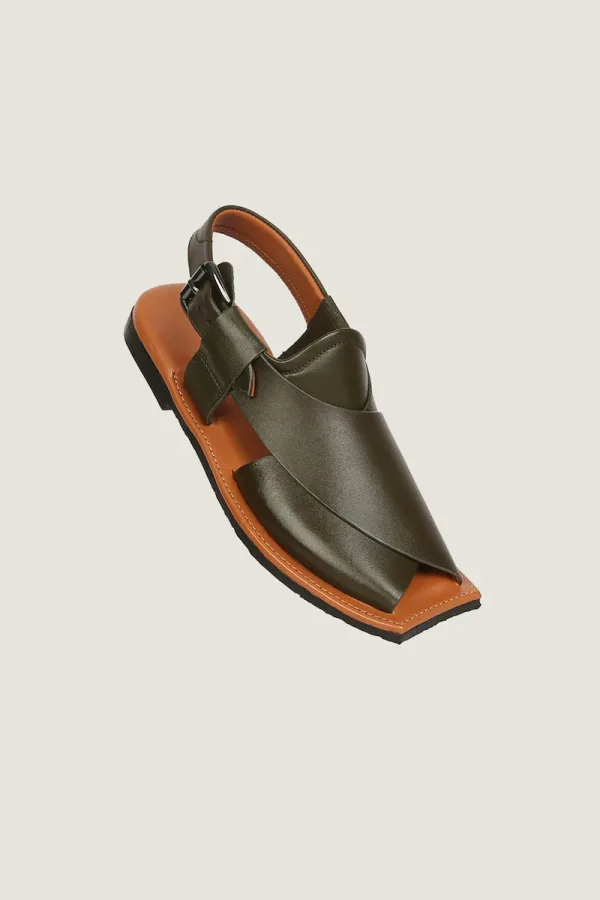 Baker Peshawari Chappals – Green – view 1
