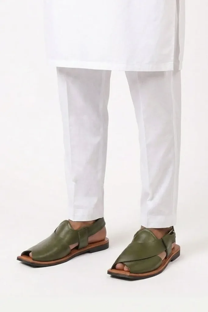 Baker Peshawari Chappals Green, view 2