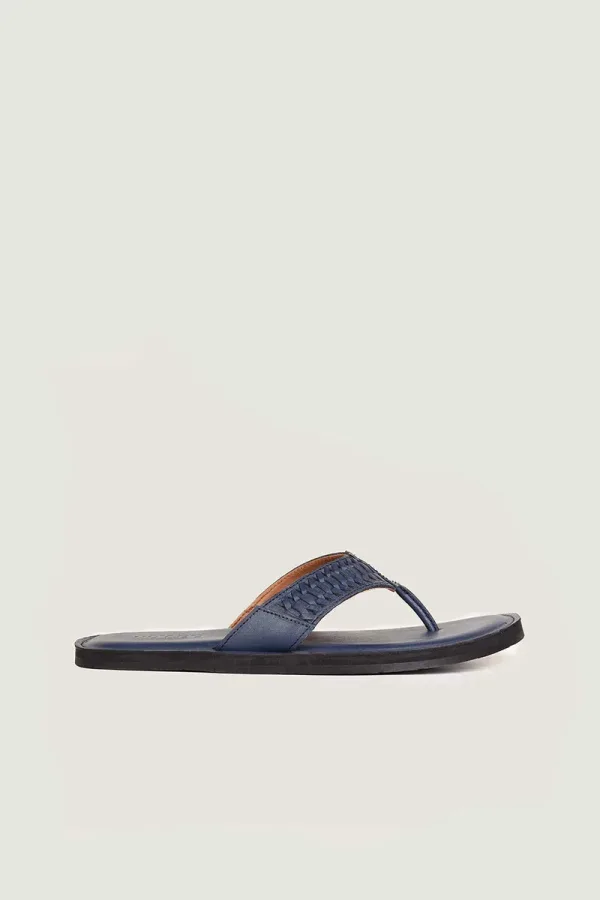 Berwick Leather Flip Flops – Blue – view 3