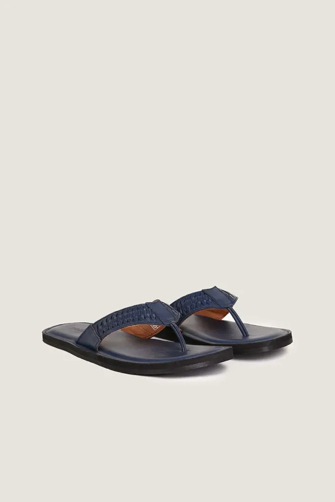 Berwick Leather Flip Flops – Blue – view 4
