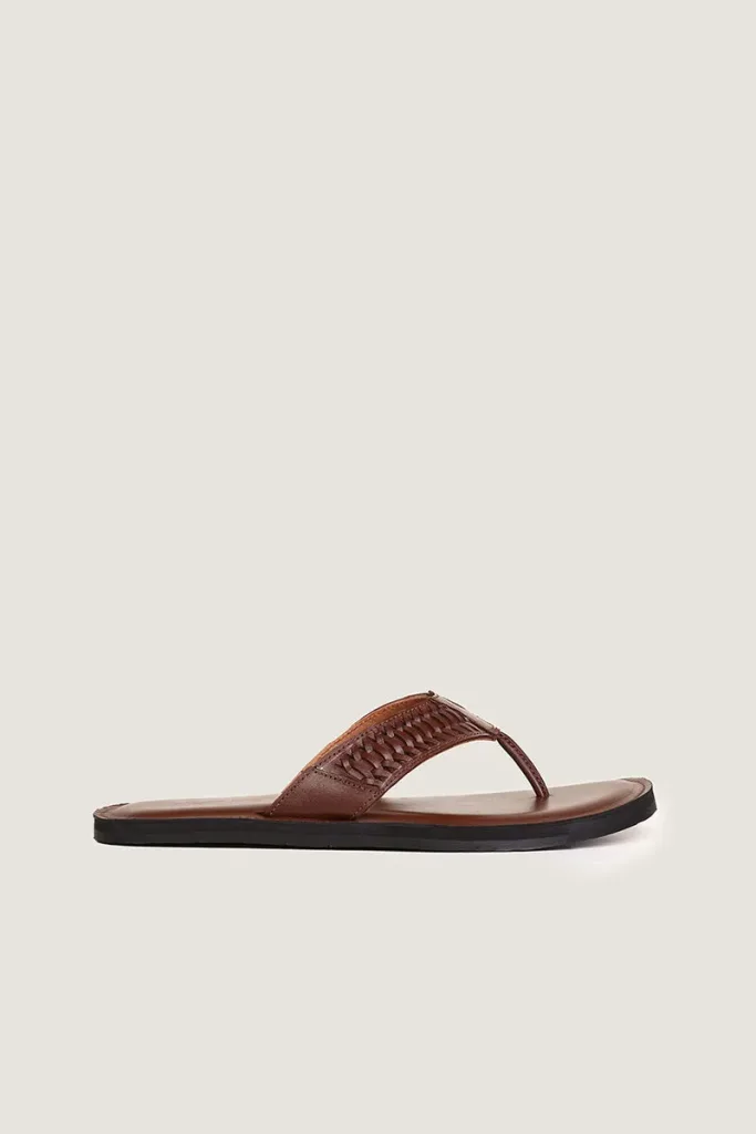 Berwick Leather Flip Flops – Tan – view 3