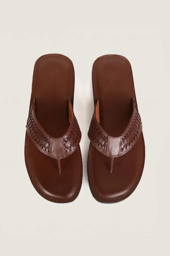 Berwick Leather Flip Flops – Tan – view 4