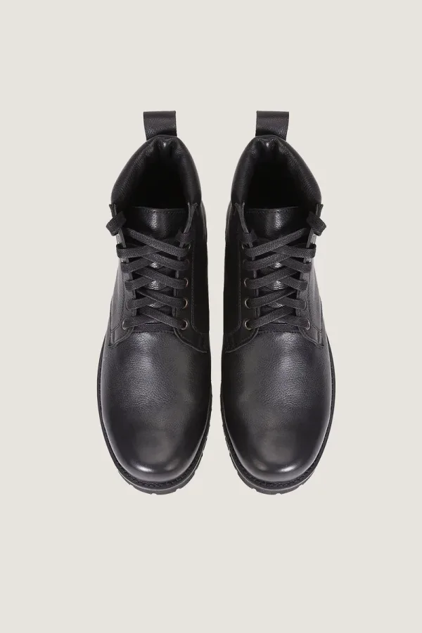 Bond Lace-Up Leather Boots – Black – view 4