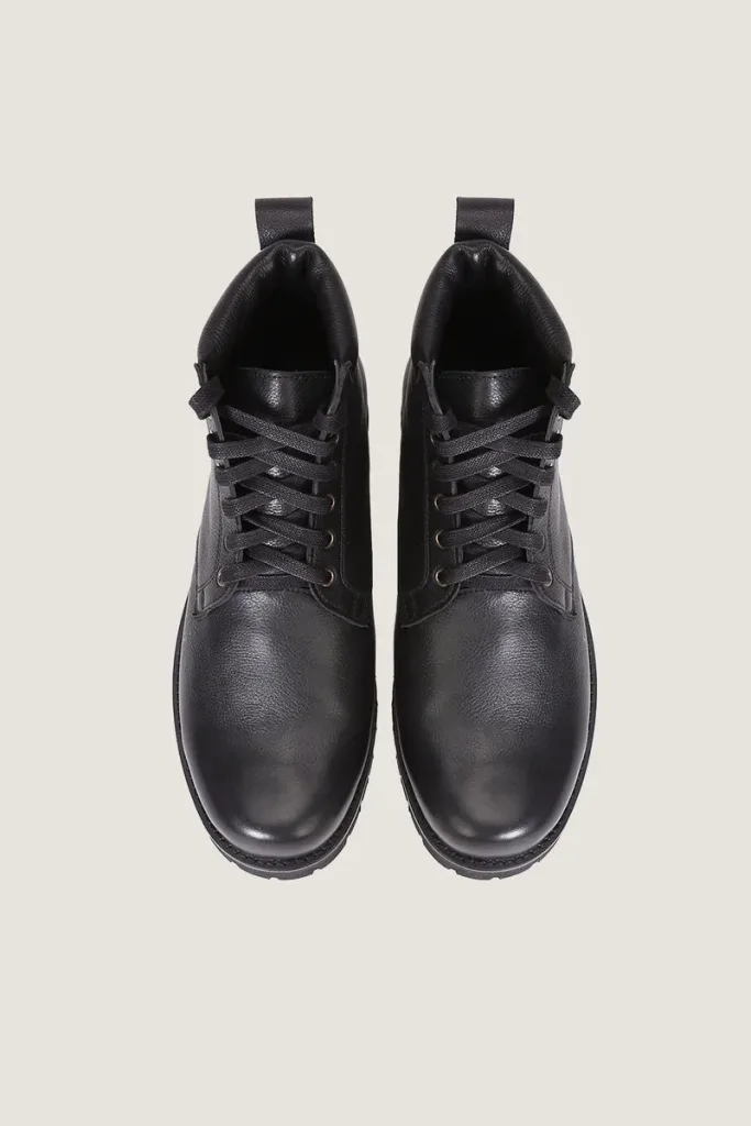 Bond Lace-Up Leather Boots – Black – view 4